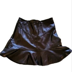 Black Faux Leather Skirt